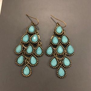 Turquoise chandelier statement earrings